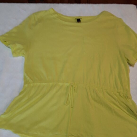 J Crew teeshirt -  bright yellow, tie waist - beautiful and fun - Picture 1 of 9